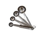 Set of 4 stainless steel measuring spoons