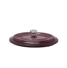 Oval aubergine cast iron lid