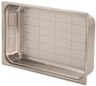 Stainless steel perforated gastronorm container 1/1. Height: 10 cm EN-631 standard.