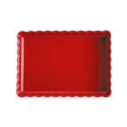 Emile Henry long rectangular pie dish in Grand Cru red ceramic