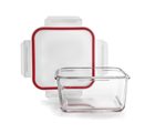 Hermetic and stackable glass storage box 15 x 15 cm