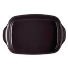 Rectangular oven dish 36 cm Emile Henry Ultimate ceramic anthracite gray color charcoal