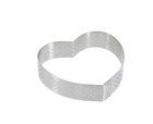 Circle shape stainless steel heart 8 cm perforated individual right edge
