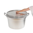 Pot flared 70 cm 92 liters cauldron with aluminum handles with lid