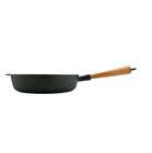 28 cm cast iron induction pan with a wooden handle