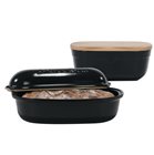 Set for loaf of bread and storage box in black ceramic with truffle Emile Henry - Exclusive