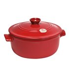 Round ceramic casserole dish 26 cm 4 liters red Grand Cru Emile Henry