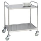 Stainless steel trolley with 2 trays