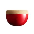Fruit bowl high 4.7 l. Emile Henry Grand Cru red ceramic storage bowl with cork tray