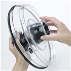 26 cm stainless steel salad spinner with pusher