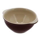 Two-tone brown and cream Emile Henry ceramic gratin bowl