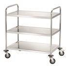 Stainless steel trolley with 3 trays