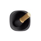 0.9 litre ceramic mortar with wooden pestle and black ceramic truffle Emile Henry