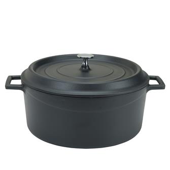 Round 28 cm matt black casserole dish