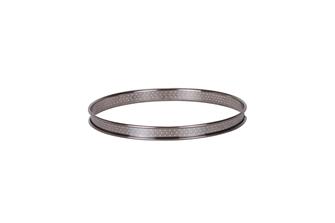 Stainless steel perforated tart ring - 22 cm in diameter