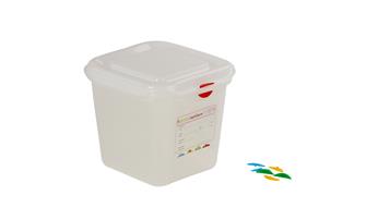 Hermetic plastic box Gastronorm 1/6. Capacity: 2.6 litres, Height: 15 cm