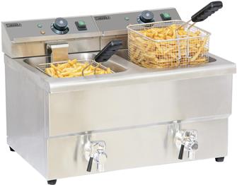 Electric chip pan with two 8 litre vats