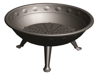 Cast iron garden brazier with grid and ashtray