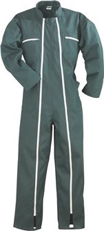 Green polycotton jumpsuit 2 zips in size S