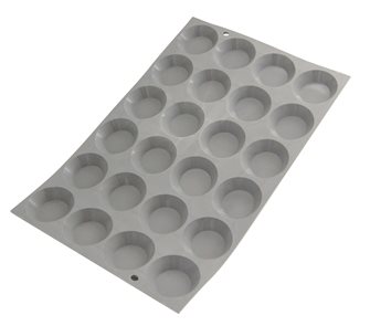 Silicone mold for 24 mini round tartlets
