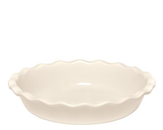 White ceramic clafoutis dish Emile Henry Clay