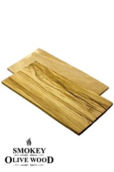 22cm Olive Wood Planks for Barbecue Grilling x2