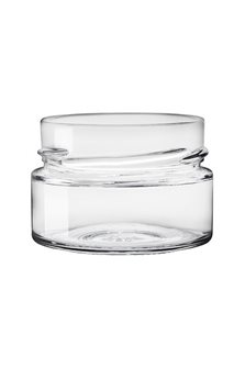 Glass jar 119 ml diam 69 mm with capsule with high skirt by 24