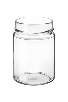 Glass jar 212 ml diam 73 mm with capsule with very high skirt by 24