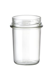 Conical glass jar 212 ml with TO 66 mm capsule with high skirt by 35