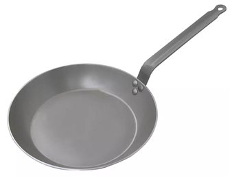 26 cm frying pan in Pro induction steel sheet 3 mm Lyonnaise cut
