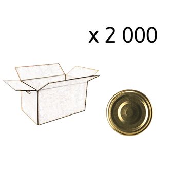 Sterilizable twist-off gold capsules diameter 53 mm per carton of 2,000