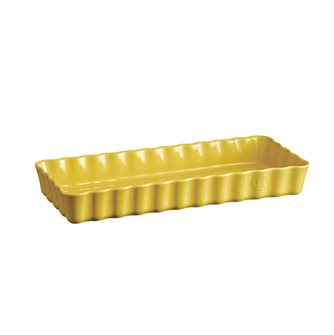 Emile Henry long rectangular pie dish in yellow ceramic Provence