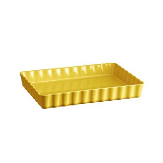 Emile Henry long rectangular pie dish in yellow Provence ceramic