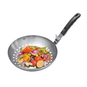 Vegetable wok frying pan for barbecue removable handle