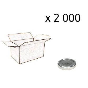 Silver-colored twist off capsules 53 mm in diameter per 2,000 cardboard box