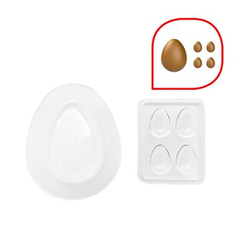 Surprise egg mold with small chocolate Easter eggs 6,5x6,5x9 cm