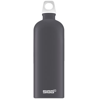 Reusable dark gray aluminum bottle 1l light Lucid Shade Touch Sigg