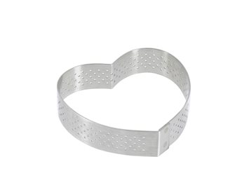Circle shape stainless steel heart 8 cm perforated individual right edge