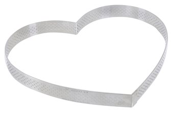 Circle shape stainless steel heart 22 cm perforated right edge six parts