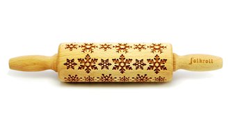 Snowflake pattern wooden pastry roll