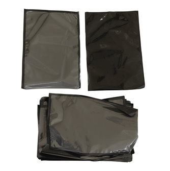 Vacuum bags 20x30 cm one black side highlighting the product for chamber machine by 100
