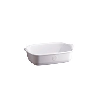 Individual rectangular oven dish 22 cm le bon dish in white enamelled ceramic Flour Emile Henry