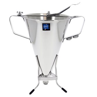 Stainless steel 3.3 litres measuring funnel with a piston