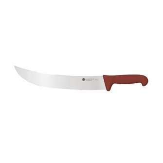 Sanelli Ambrogio special barbecue carving knife, narrow stainless steel blade, 31 cm, brown handle